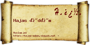 Hajas Ádám névjegykártya